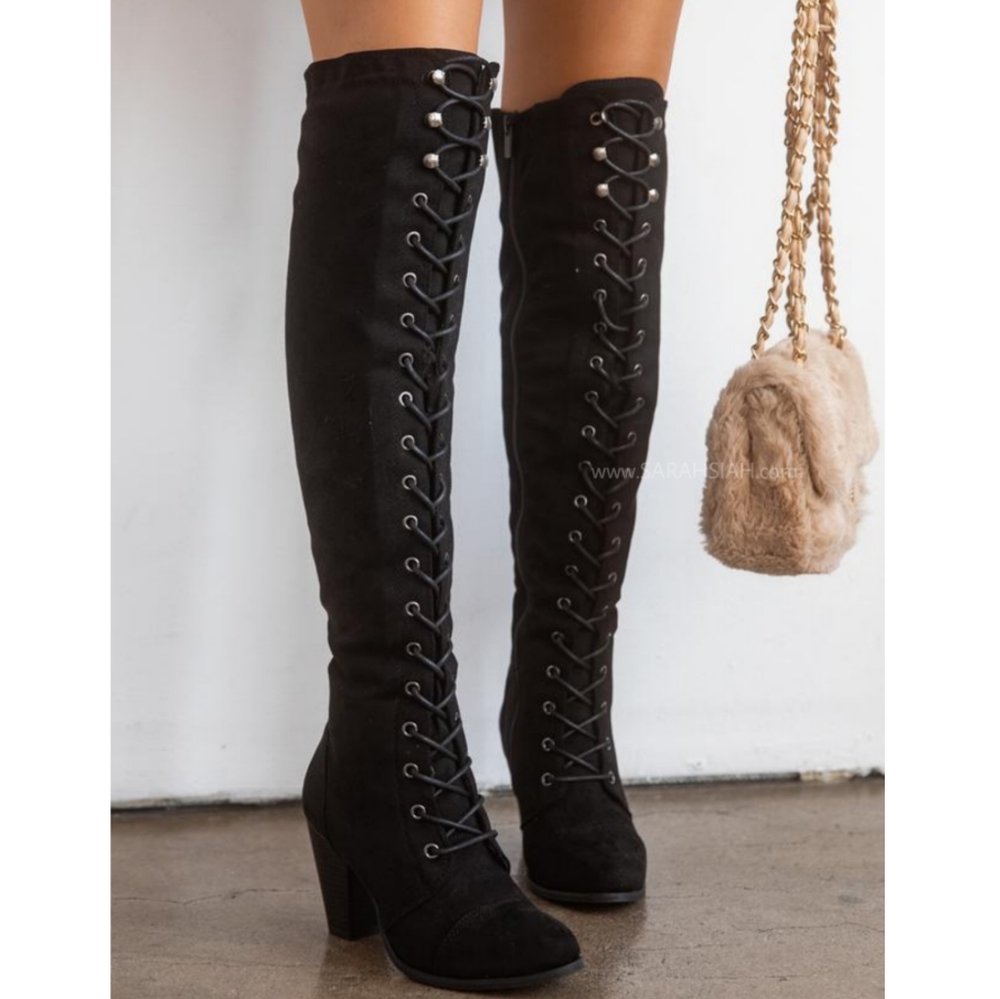 𝙇𝙖𝙨𝙩 6 & 6.5🖤FINE ALL FALL - BLACK SUEDE